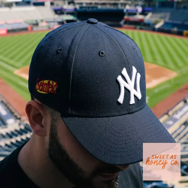 Seinfeld New York Yankees Embroidered Baseball Cap 2026 3 Close-up highlight of Seinfeld New York Yankees Embroidered Baseball Cap 2026 styled with
