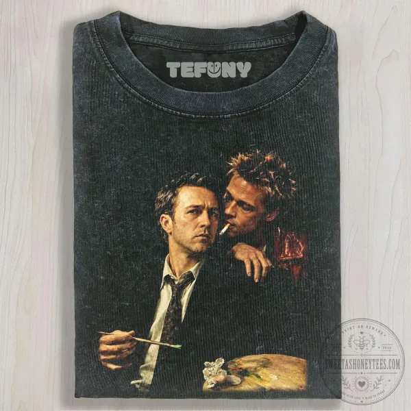 Fight Club Movie Poster Edward Norton Brad Pitt Tyler Durden T-Shirt