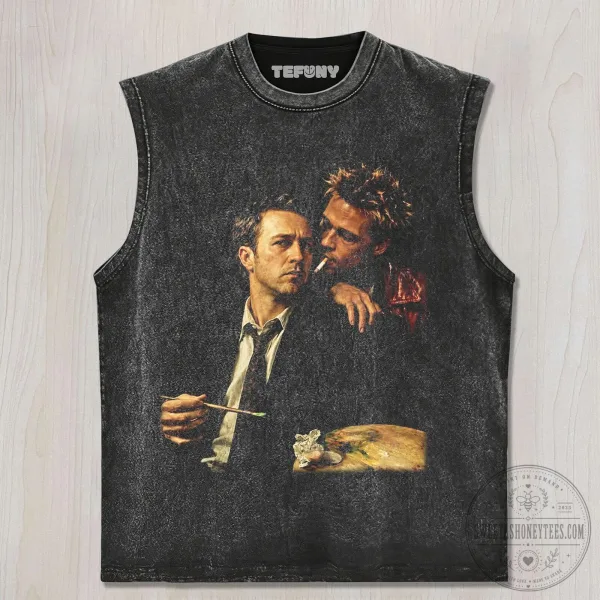 Fight Club Movie Poster Edward Norton Brad Pitt Tyler Durden T-Shirt 1 Fight Club Movie Poster Edward Norton Brad Pitt Tyler Durden T-Shirt