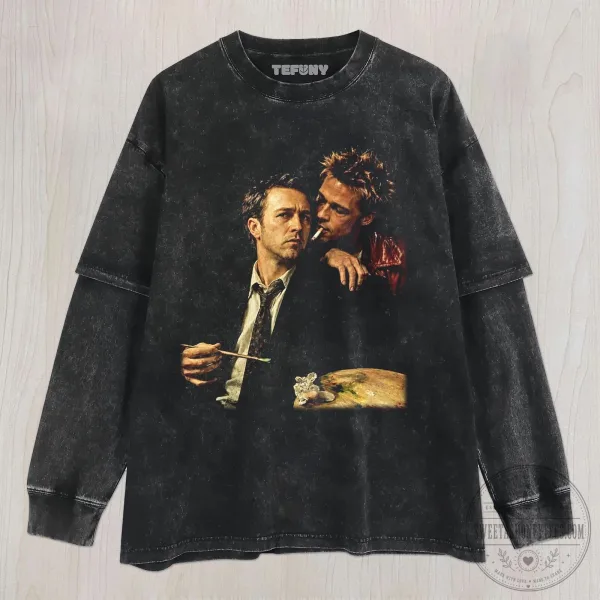 Fight Club Movie Poster Edward Norton Brad Pitt Tyler Durden T-Shirt 2 Fight Club Movie Poster Edward Norton Brad Pitt Tyler Durden T-Shirt