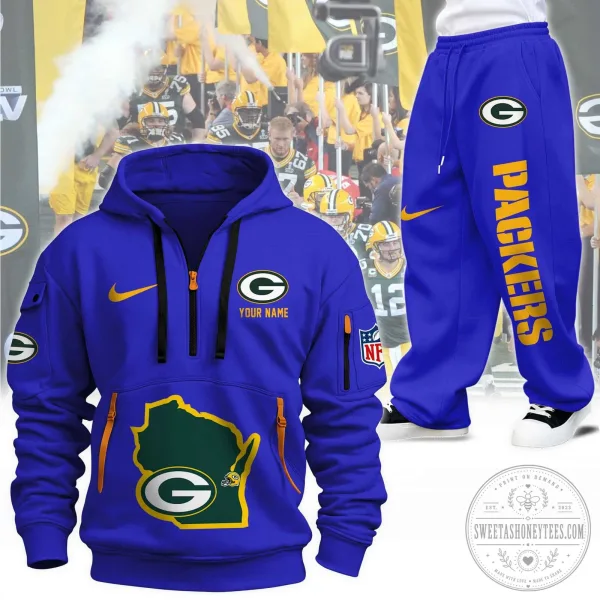 Green Bay Packers Personalized Full-Zip Hoodie and Sweatpants Set 6 Green Bay Packers Personalized Full-Zip Hoodie and Sweatpants Set