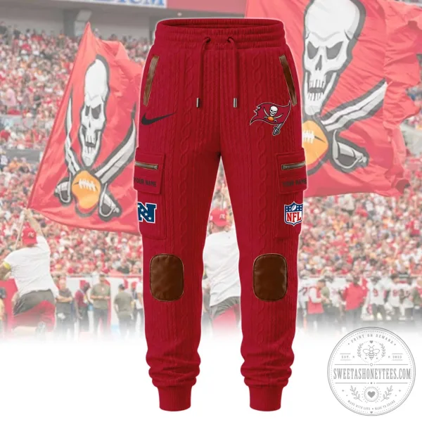 Tampa Bay Buccaneers NFL Sherpa Lined Cable Knit Hoodie and Jogger Pants Set 2 Tampa Bay Buccaneers NFL Sherpa Lined Cable Knit Hoodie and Jogger Pants Set