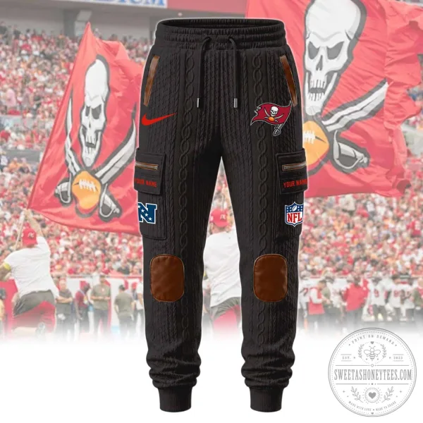 Tampa Bay Buccaneers NFL Sherpa Lined Cable Knit Hoodie and Jogger Pants Set 5 Tampa Bay Buccaneers NFL Sherpa Lined Cable Knit Hoodie and Jogger Pants Set