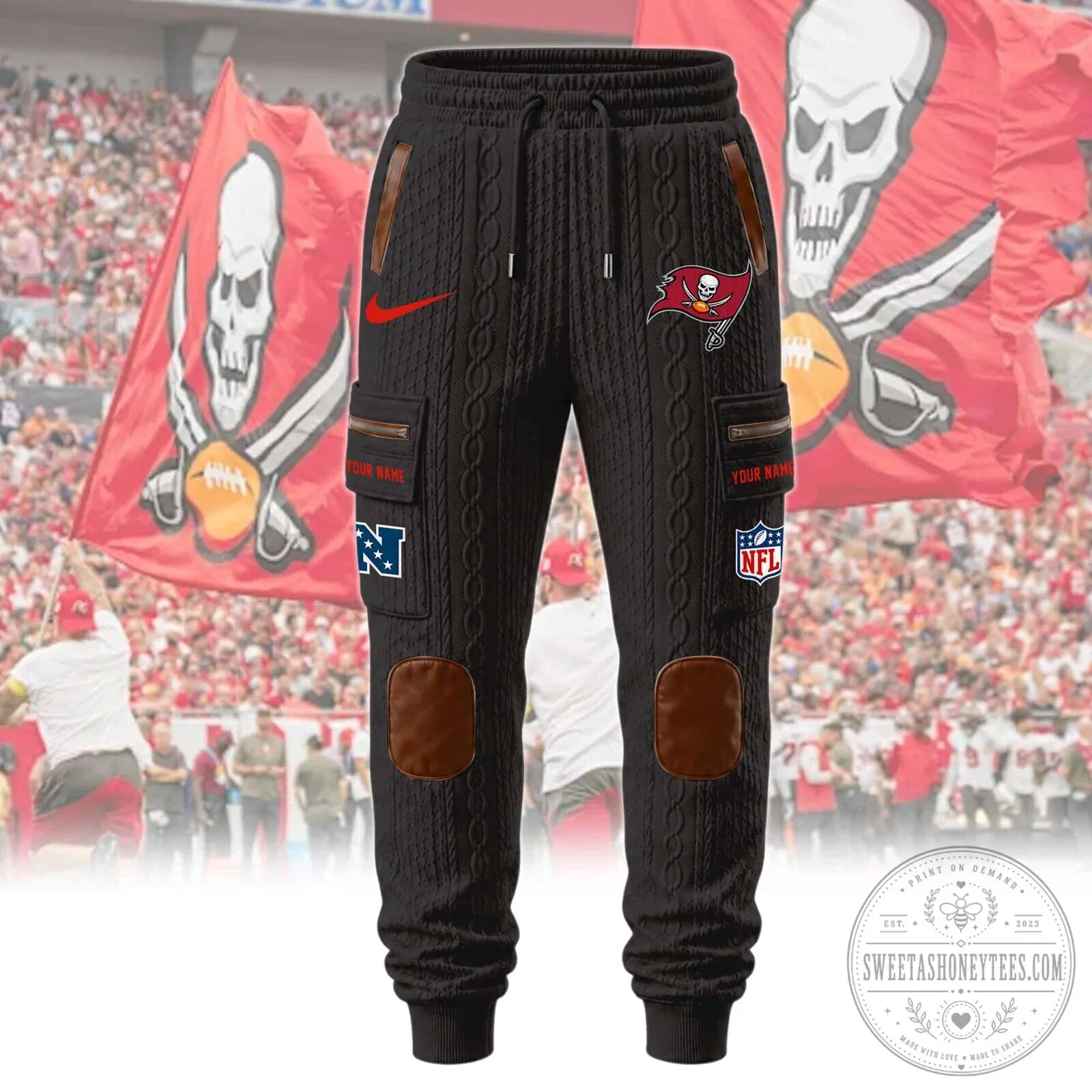 Tampa Bay Buccaneers NFL Sherpa Lined Cable Knit Hoodie and Jogger Pants Set 23 Tampa Bay Buccaneers NFL Sherpa Lined Cable Knit Hoodie and Jogger Pants Set
