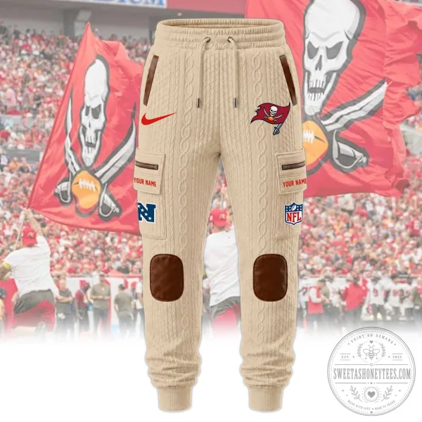 Tampa Bay Buccaneers NFL Sherpa Lined Cable Knit Hoodie and Jogger Pants Set 17 Tampa Bay Buccaneers NFL Sherpa Lined Cable Knit Hoodie and Jogger Pants Set