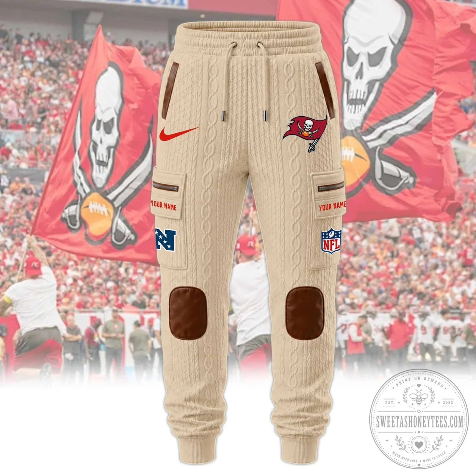 Tampa Bay Buccaneers NFL Sherpa Lined Cable Knit Hoodie and Jogger Pants Set 35 Tampa Bay Buccaneers NFL Sherpa Lined Cable Knit Hoodie and Jogger Pants Set