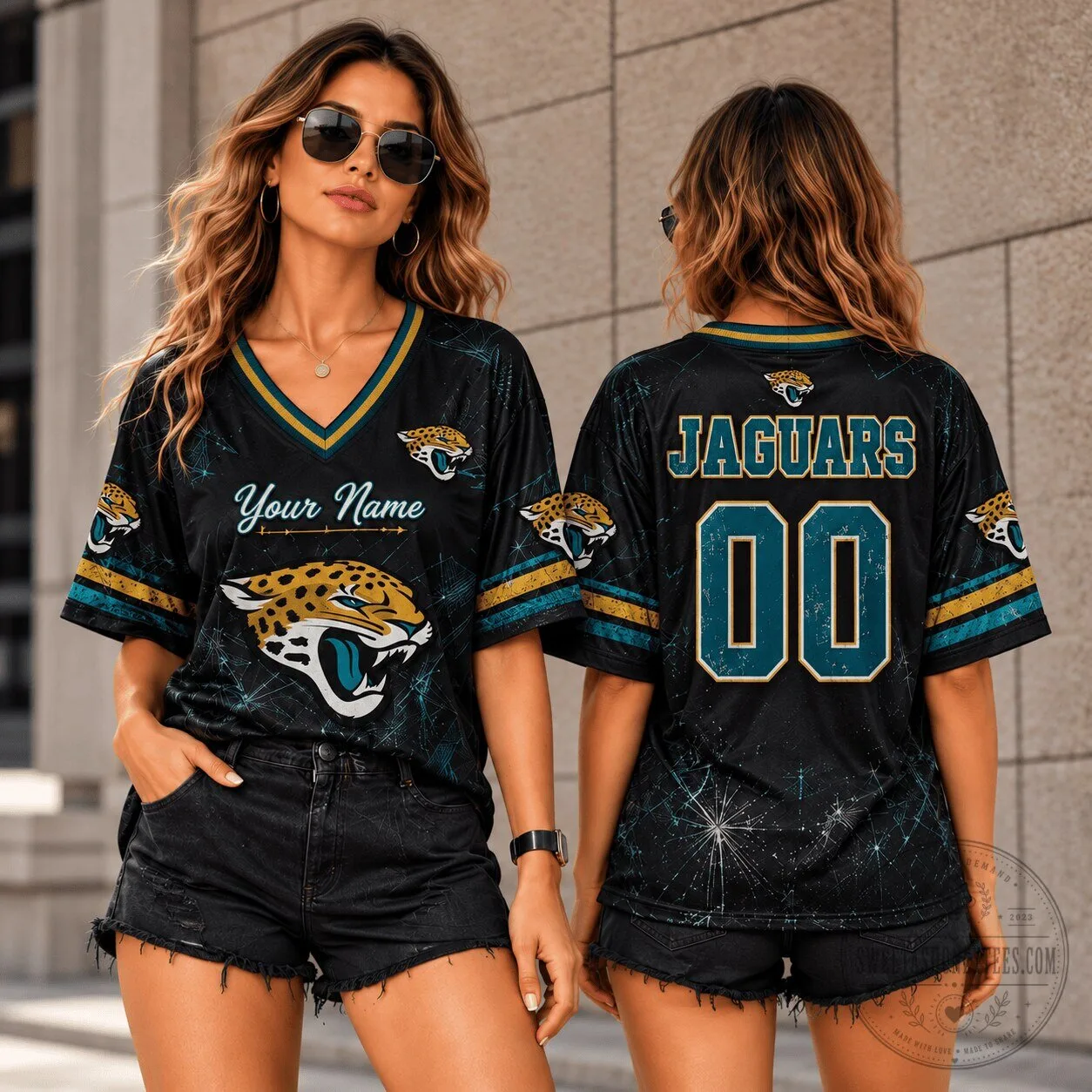Jacksonville Jaguars Personalized Name and Number Football Jersey for Women 1 Jacksonville Jaguars Personalized Name and Number Football Jersey for Women