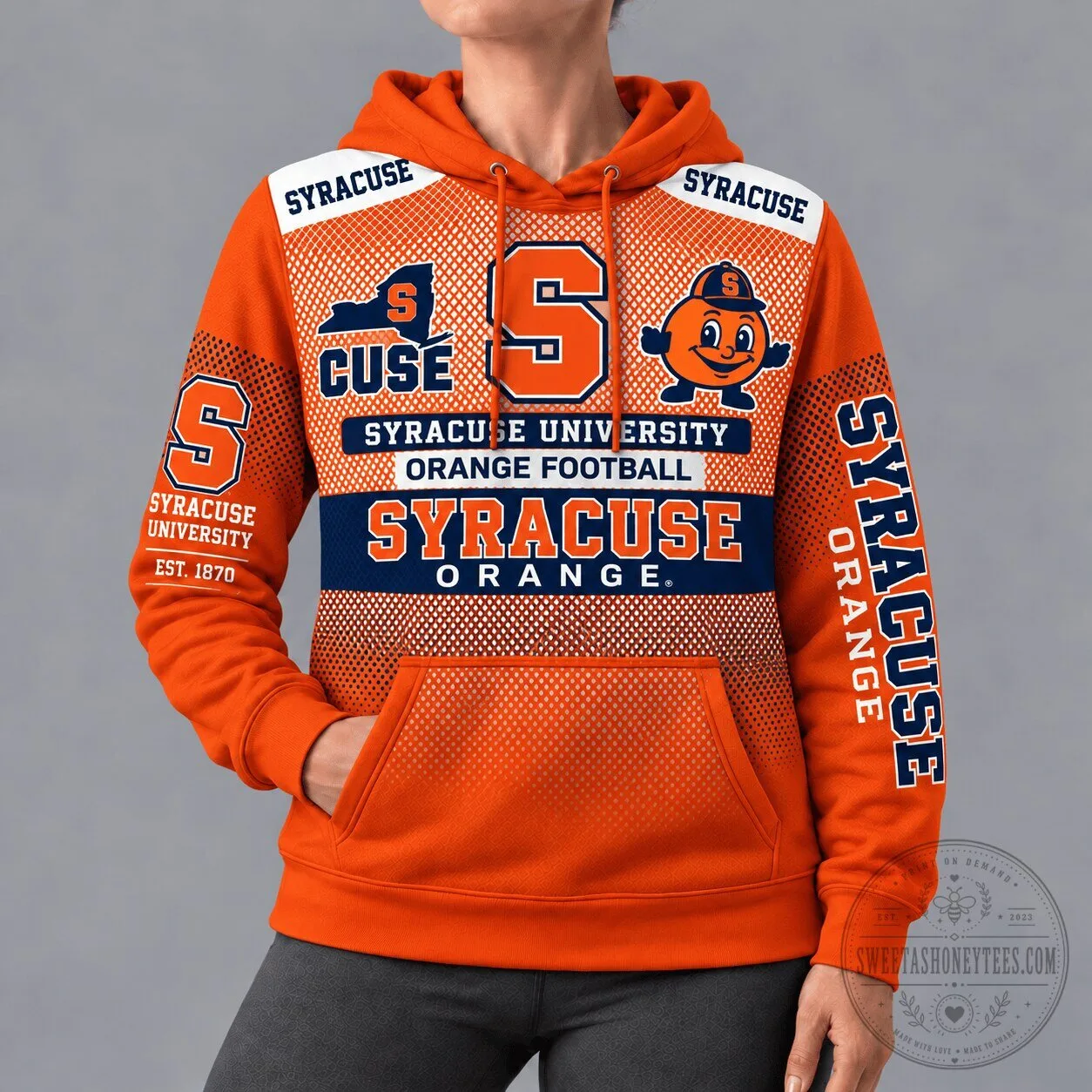 Syracuse University Orange Football Team Fan Gear Hoodie for Game Day 1 Syracuse University Orange Football Team Fan Gear Hoodie for Game Day