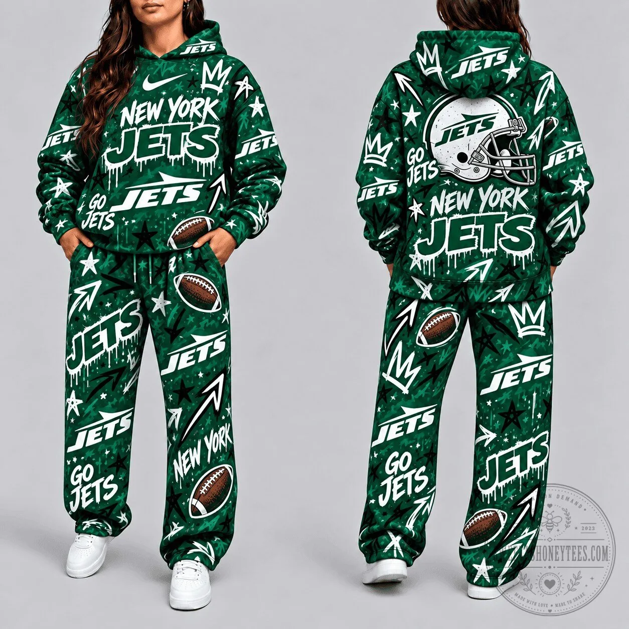 New York Jets Graffiti Style Football Team Logo Green Hoodie 1 New York Jets Graffiti Style Football Team Logo Green Hoodie