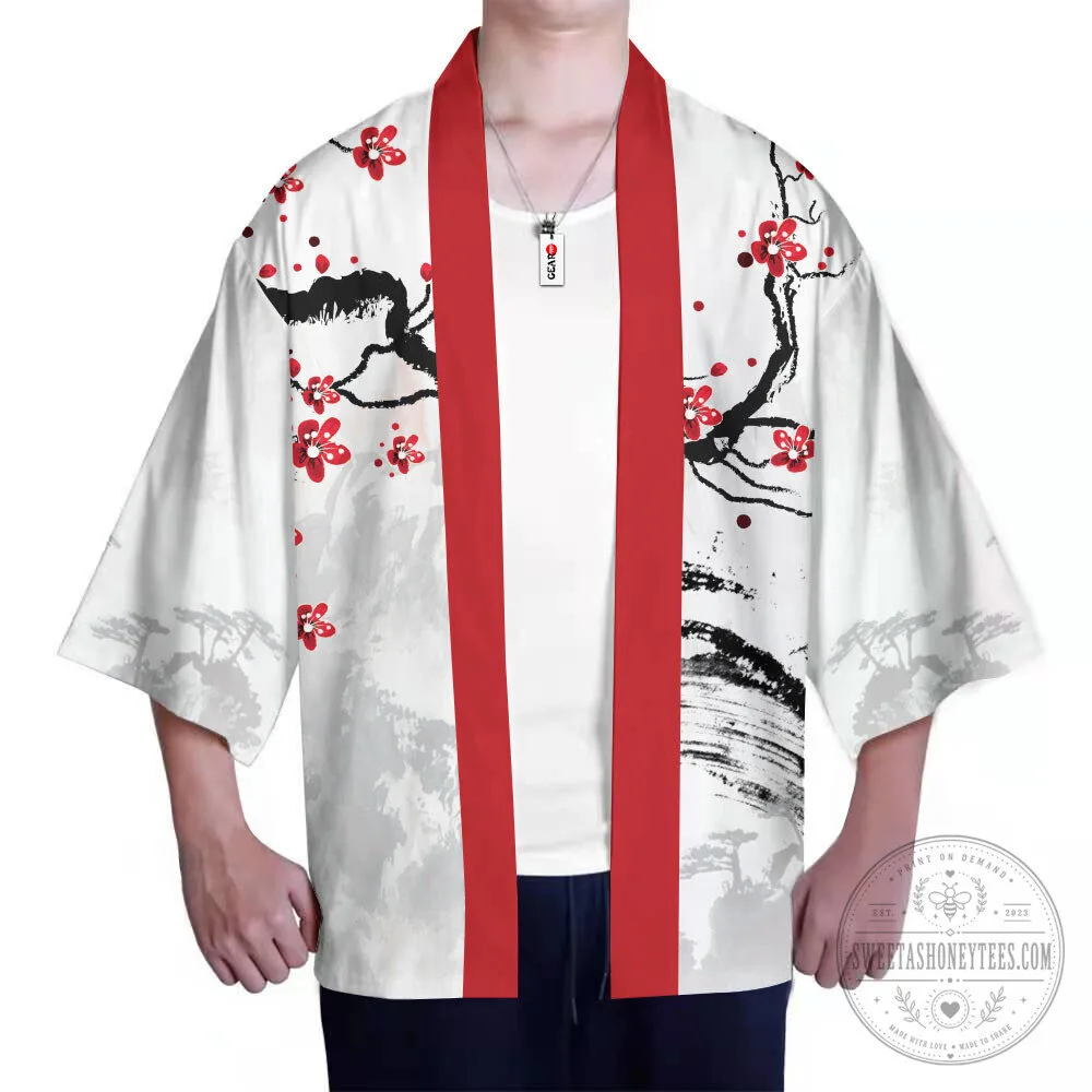 Tamayo Demon Slayer Anime Kimono Jacket with Cherry Blossom Print 6 Tamayo Demon Slayer Anime Kimono Jacket with Cherry Blossom Print