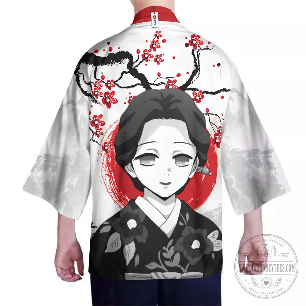 Tamayo Demon Slayer Anime Kimono Jacket with Cherry Blossom Print 7 Tamayo Demon Slayer Anime Kimono Jacket with Cherry Blossom Print
