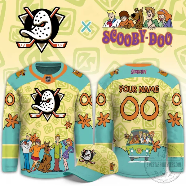 Anaheim Ducks Scooby-Doo Mystery Machine Cartoon Hockey Jersey