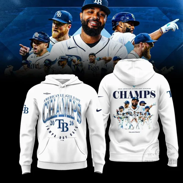 Tampa Bay Rays 2026 American League East Division Champions White Hoodie