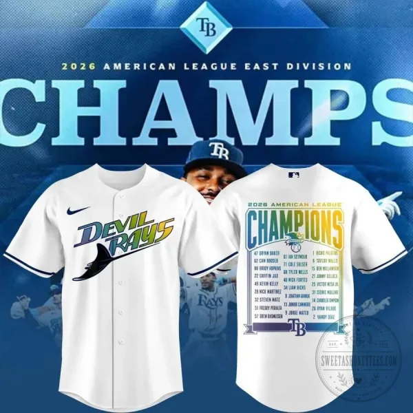 Tampa Bay Rays 2026 American League East Division Champions Roster Baseball Jersey