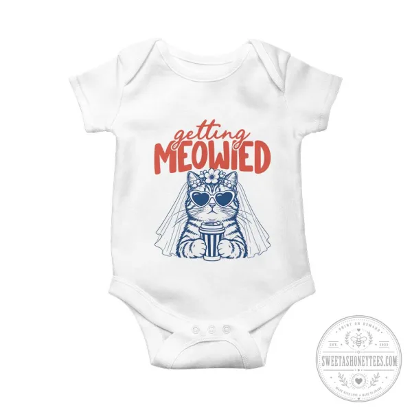 Getting Meowied Funny Cat Bride Bachelorette Party Baby Onesie