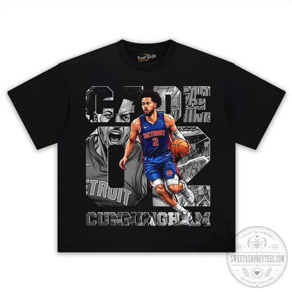 Cade Cunningham Detroit Pistons Basketball Player Graphic T-Shirt