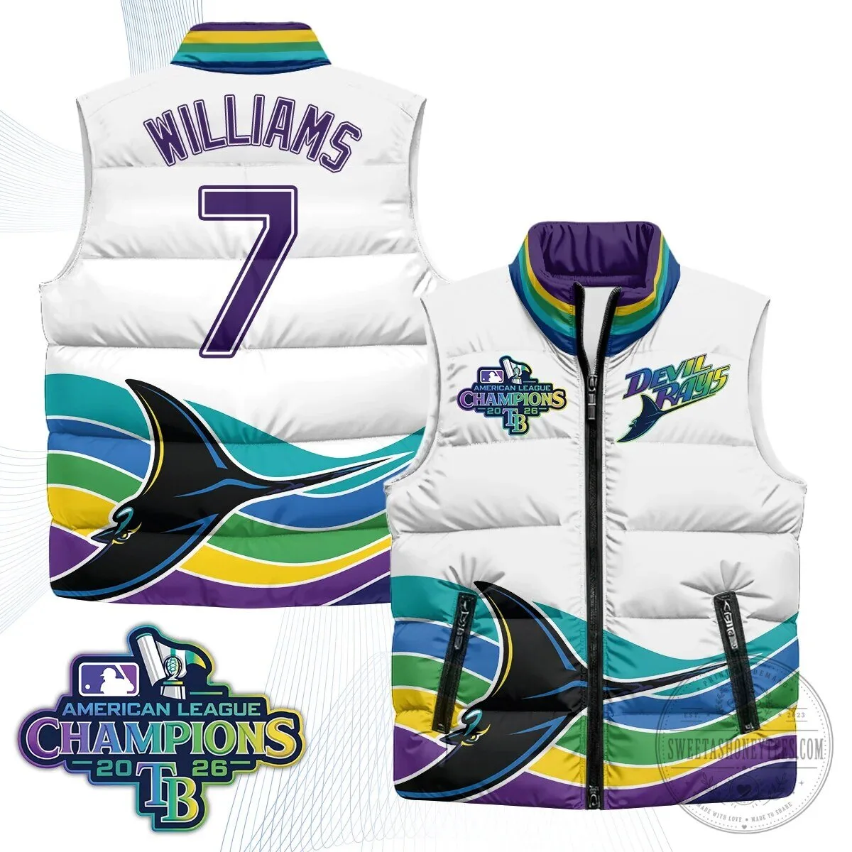 Tampa Bay Rays 2026 American League Champions Puffer Vest 34 Tampa Bay Rays 2026 American League Champions Puffer Vest