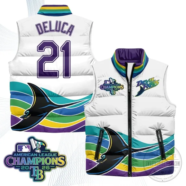 Tampa Bay Rays 2026 American League Champions Puffer Vest 6 Tampa Bay Rays 2026 American League Champions Puffer Vest