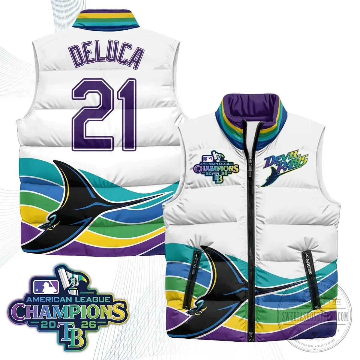Tampa Bay Rays 2026 American League Champions Puffer Vest 36 Tampa Bay Rays 2026 American League Champions Puffer Vest