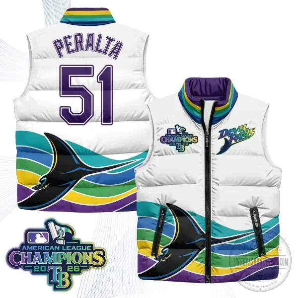 Tampa Bay Rays 2026 American League Champions Puffer Vest 9 Tampa Bay Rays 2026 American League Champions Puffer Vest