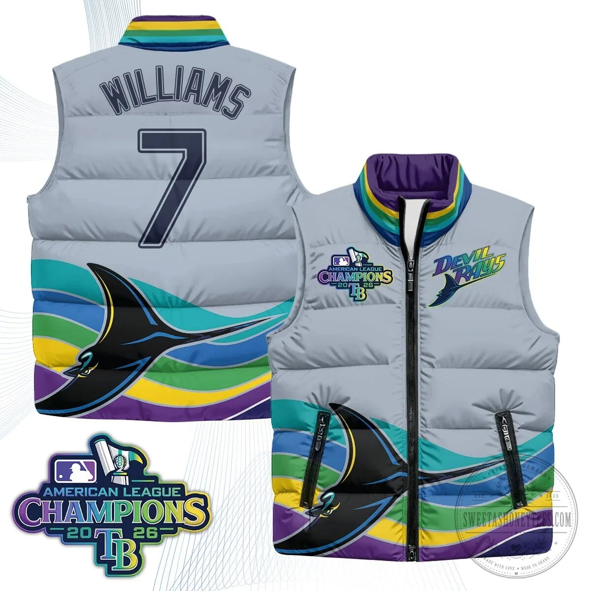 Tampa Bay Rays 2026 American League Champions Puffer Vest 44 Tampa Bay Rays 2026 American League Champions Puffer Vest