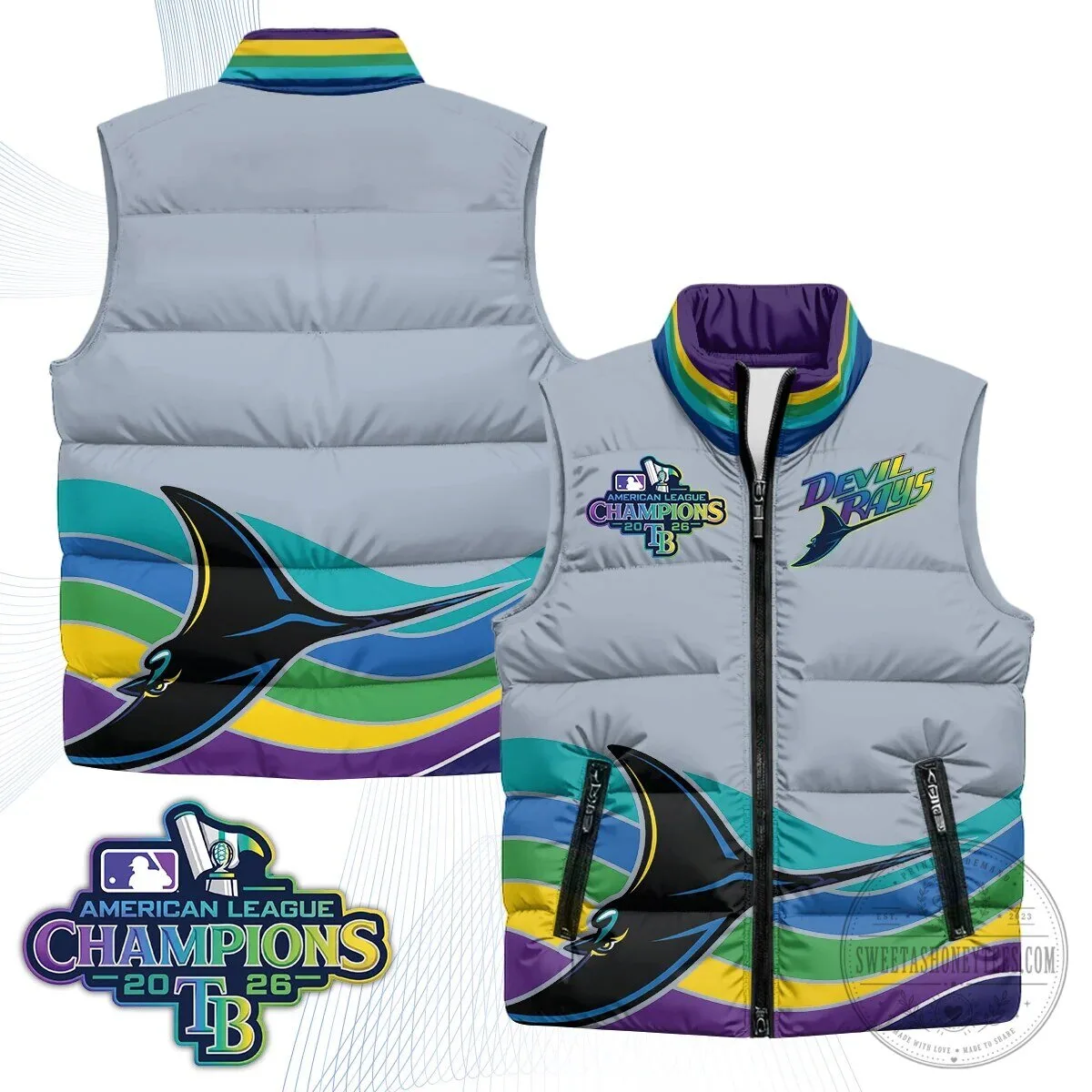 Tampa Bay Rays 2026 American League Champions Puffer Vest 47 Tampa Bay Rays 2026 American League Champions Puffer Vest