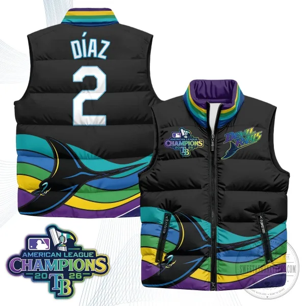 Tampa Bay Rays 2026 American League Champions Puffer Vest 21 Tampa Bay Rays 2026 American League Champions Puffer Vest