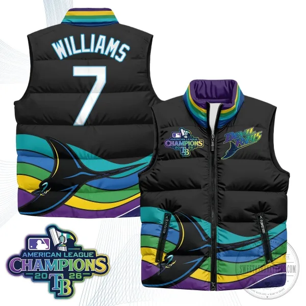 Tampa Bay Rays 2026 American League Champions Puffer Vest 24 Tampa Bay Rays 2026 American League Champions Puffer Vest