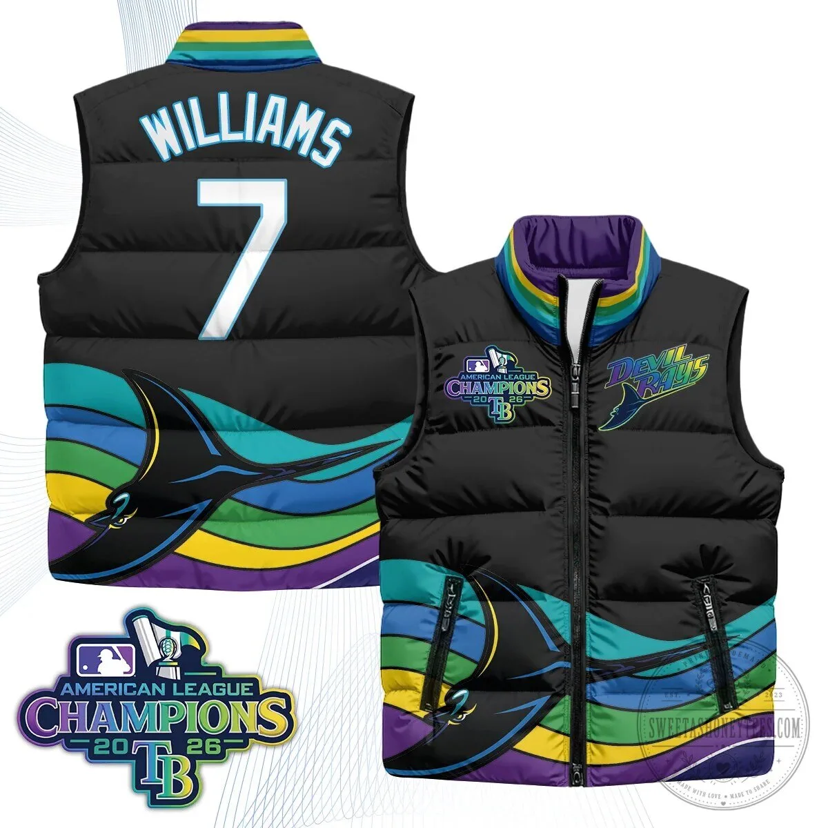 Tampa Bay Rays 2026 American League Champions Puffer Vest 54 Tampa Bay Rays 2026 American League Champions Puffer Vest
