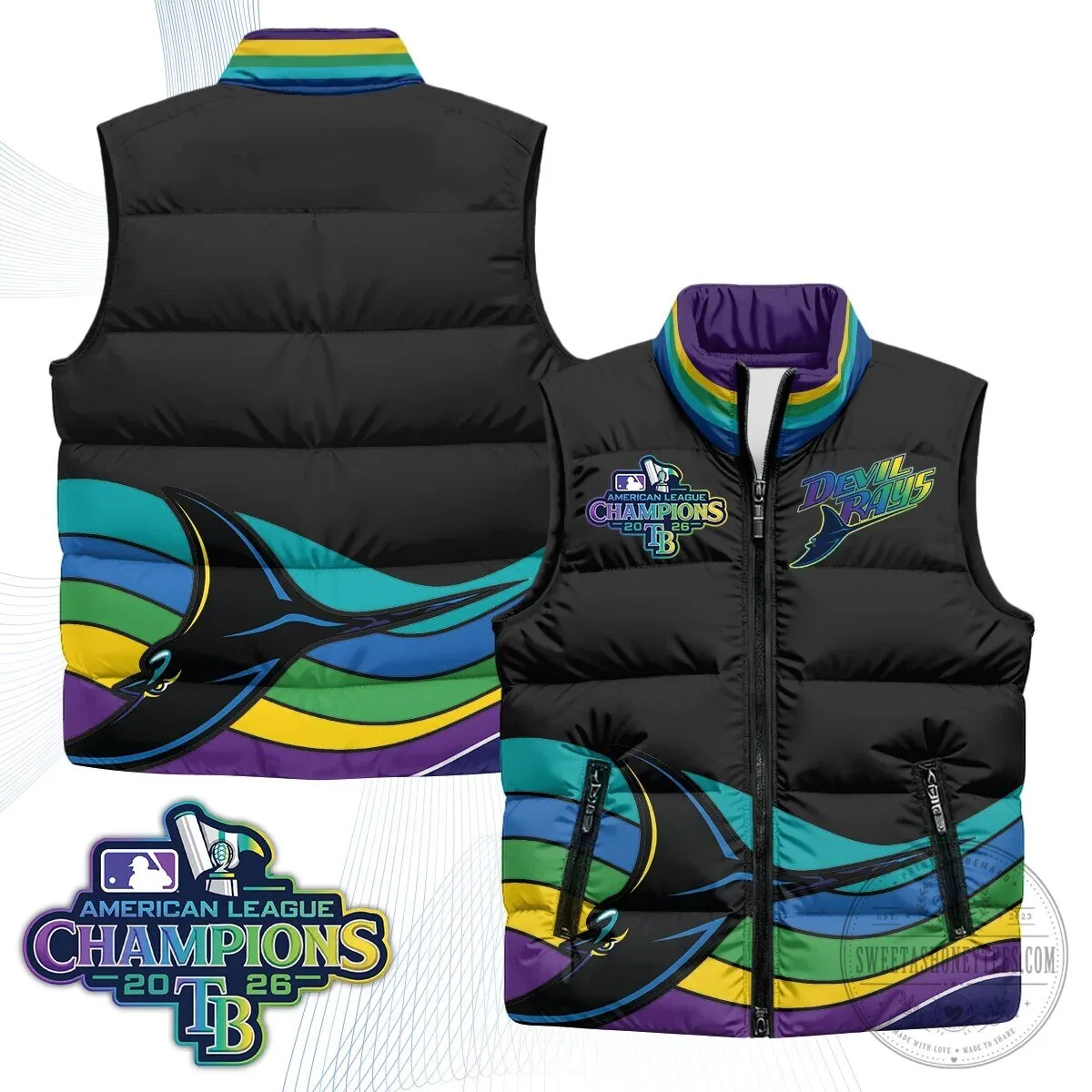 Tampa Bay Rays 2026 American League Champions Puffer Vest 57 Tampa Bay Rays 2026 American League Champions Puffer Vest