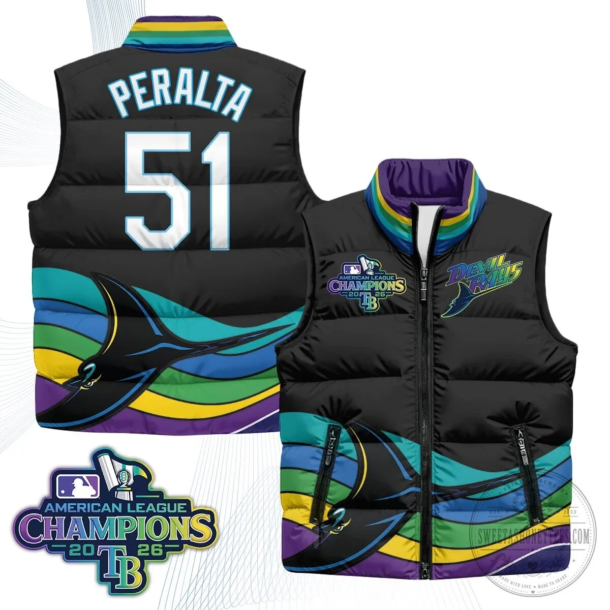 Tampa Bay Rays 2026 American League Champions Puffer Vest 59 Tampa Bay Rays 2026 American League Champions Puffer Vest
