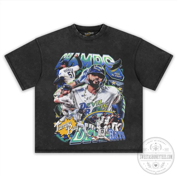 Junior Caminero Tampa Bay Devil Rays Baseball Player Graphic T-Shirt 1 Junior Caminero Tampa Bay Devil Rays Baseball Player Graphic T-Shirt