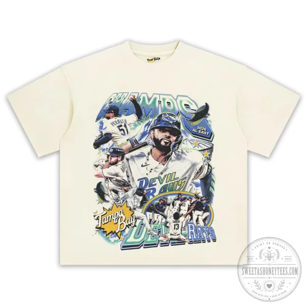 Junior Caminero Tampa Bay Devil Rays Baseball Player Graphic T-Shirt 3 Junior Caminero Tampa Bay Devil Rays Baseball Player Graphic T-Shirt