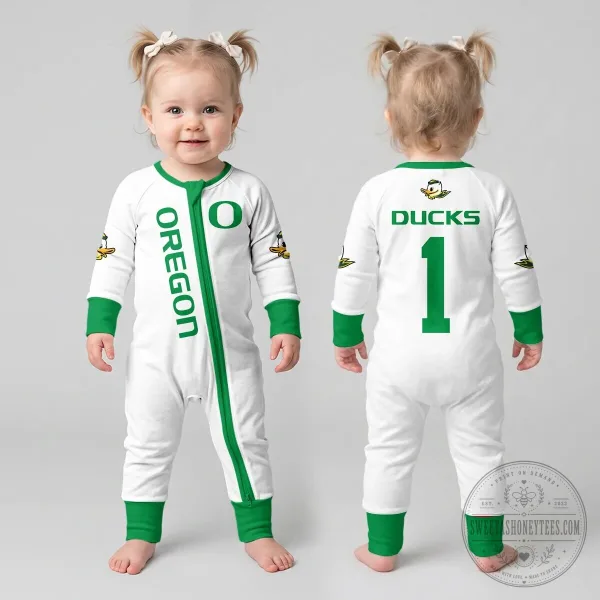 Oregon Ducks Football Team Baby Convertible Footie Romper 1 Oregon Ducks Football Team Baby Convertible Footie Romper