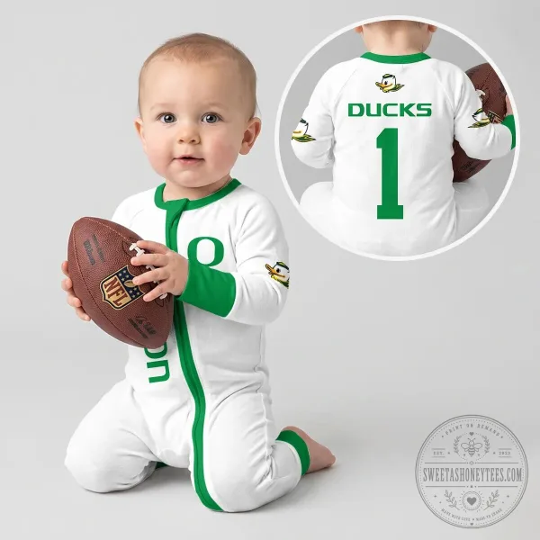 Oregon Ducks Football Team Baby Convertible Footie Romper 7 Oregon Ducks Football Team Baby Convertible Footie Romper