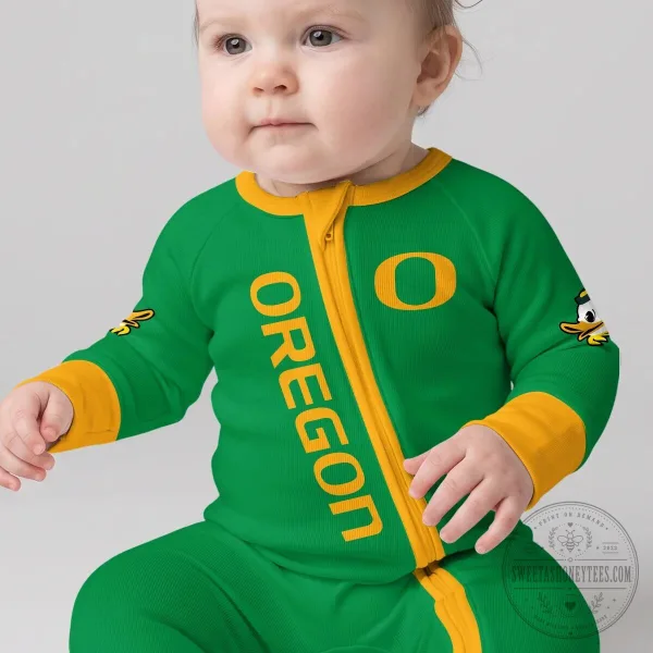 Oregon Ducks Football Team Baby Convertible Footie Romper 8 Oregon Ducks Football Team Baby Convertible Footie Romper