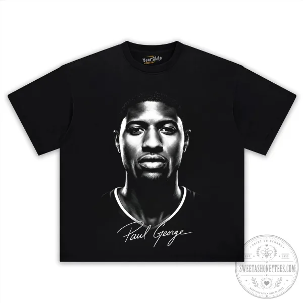 Paul George Basketball Player Portrait Graphic T-Shirt