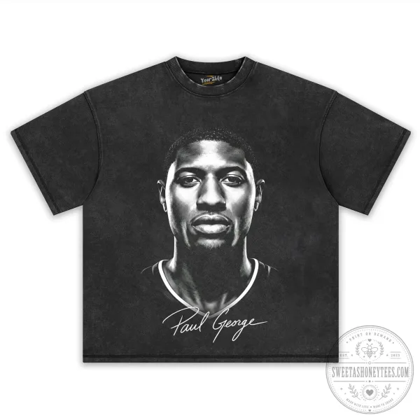 Paul George Basketball Player Portrait Graphic T-Shirt