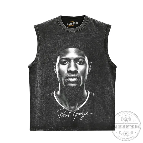Paul George Basketball Player Portrait Graphic T-Shirt