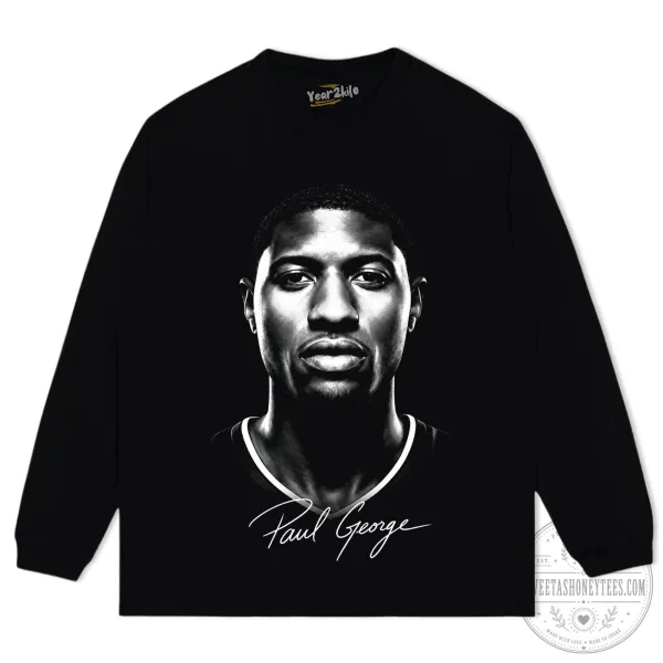 Paul George Basketball Player Portrait Graphic T-Shirt