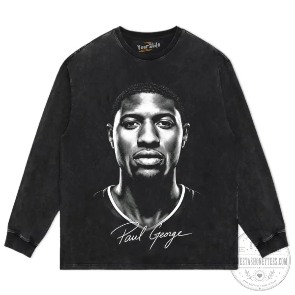 Paul George Basketball Player Portrait Graphic T-Shirt
