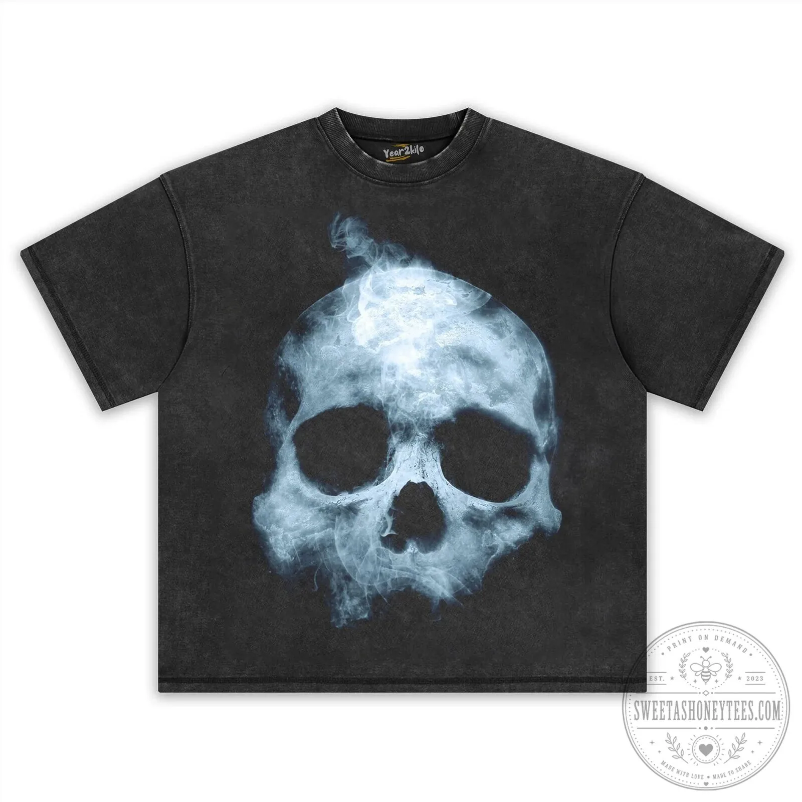 Horrible Skull Smoke Graphic Black T-Shirt 8 Horrible Skull Smoke Graphic Black T-Shirt