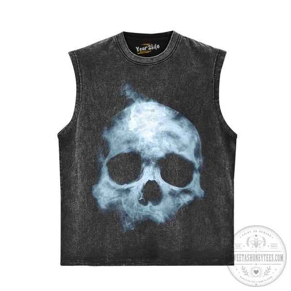 Horrible Skull Smoke Graphic Black T-Shirt 2 Horrible Skull Smoke Graphic Black T-Shirt