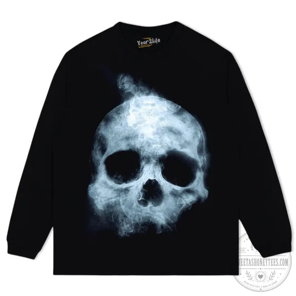 Horrible Skull Smoke Graphic Black T-Shirt 4 Horrible Skull Smoke Graphic Black T-Shirt
