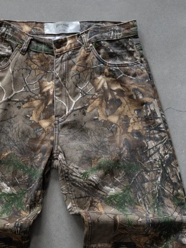 Vintage Realtree Camouflage Hunting Pants for Men, Brown Woodland Design