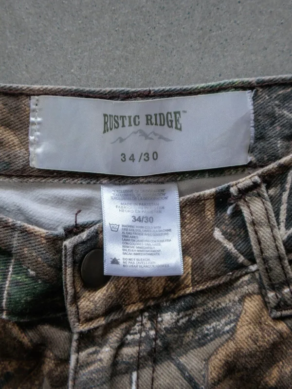Vintage Realtree Camouflage Hunting Pants for Men, Brown Woodland Design