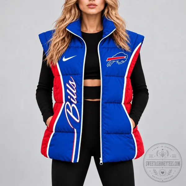 Buffalo Bills NFL Team Logo Winter Puffer Vest