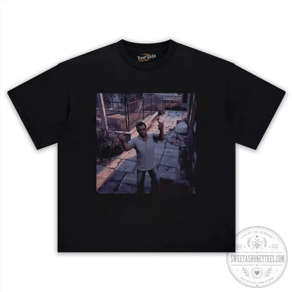 Michael De Santa Grand Theft Auto V Video Game Character Black T-Shirt