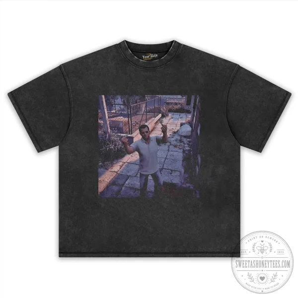 Michael De Santa Grand Theft Auto V Video Game Character Black T-Shirt