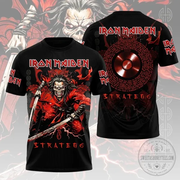 Iron Maiden Senjutsu Stratego Album Art Graphic Black T-Shirt